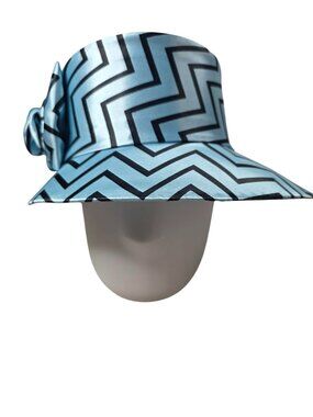 Terramina Chevron Patterned Wide Brim Hat With Rosette Accent XL